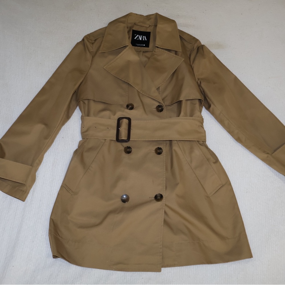 Zara Beige Classic Trench Coat - Picture 2 of 6